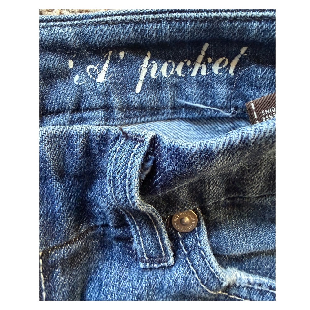 7‎ For All Mankind Flare Jeans Womens 28 Medium Wash Stretch Denim Y2K Bootcut - Picture 3 of 10